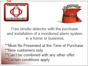 Free smoke dectector with the purchase and installation of a monitored alarm system in a home or business.